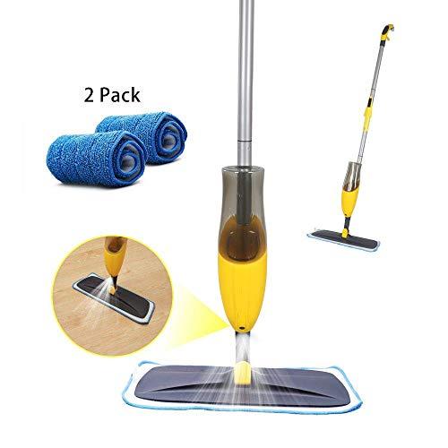 YOCADA Microfiber Spray Mop Refill Replacement Mop Pads&Heads Reusable 1 Dirt Removal Scrubber for Hardwood Ceramic Marble Tile Laminate Home Kitchen Floor Cleaning Wet and Dry 360°Rotation Easy Wring