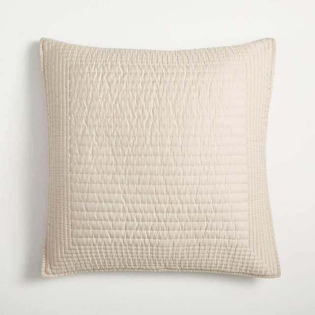 Tencel Pick Stitch Euro Sham, Sand