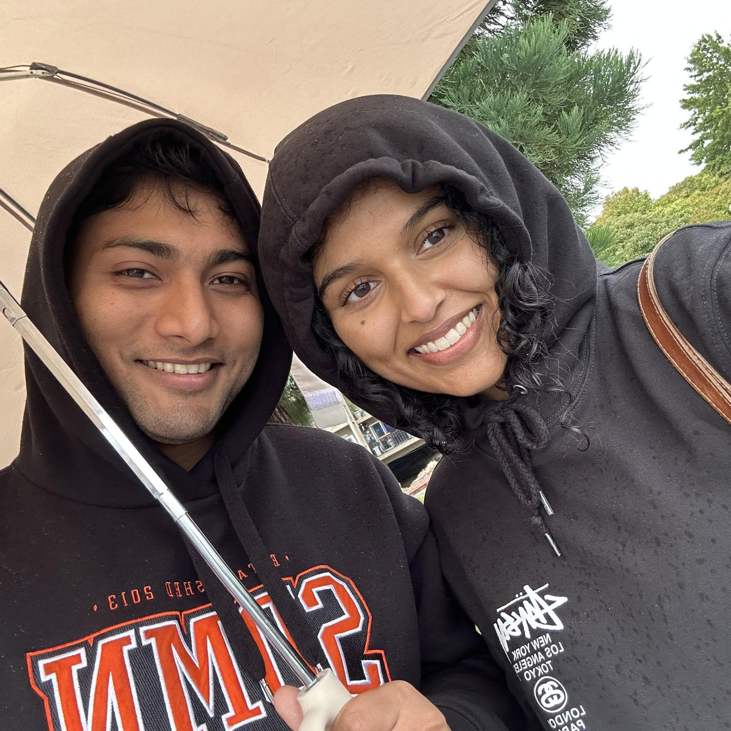 We took a walk in the rain on our first date.