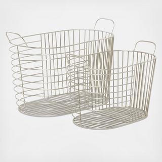 2-Piece Contemporary Wire Storage Basket Set