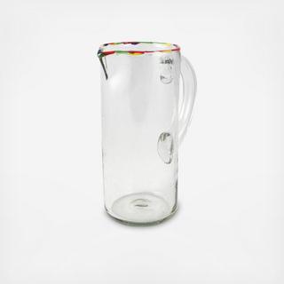 Multi-Colored Rimmed Pitcher