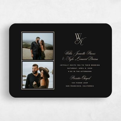 Black Landscape Wedding Invitation - Lux Photo