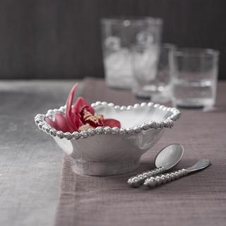 Pearled Wavy Medium Oval Bowl