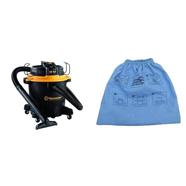 Vacmaster Professional - Professional Wet/Dry Vac, 12 Gallon, Beast Series, 5.5 HP 2-1/2" Hose (VJH1211PF0201), Black & Cloth Filter (4 to 16 Gallon), 3 Pack, VRC5