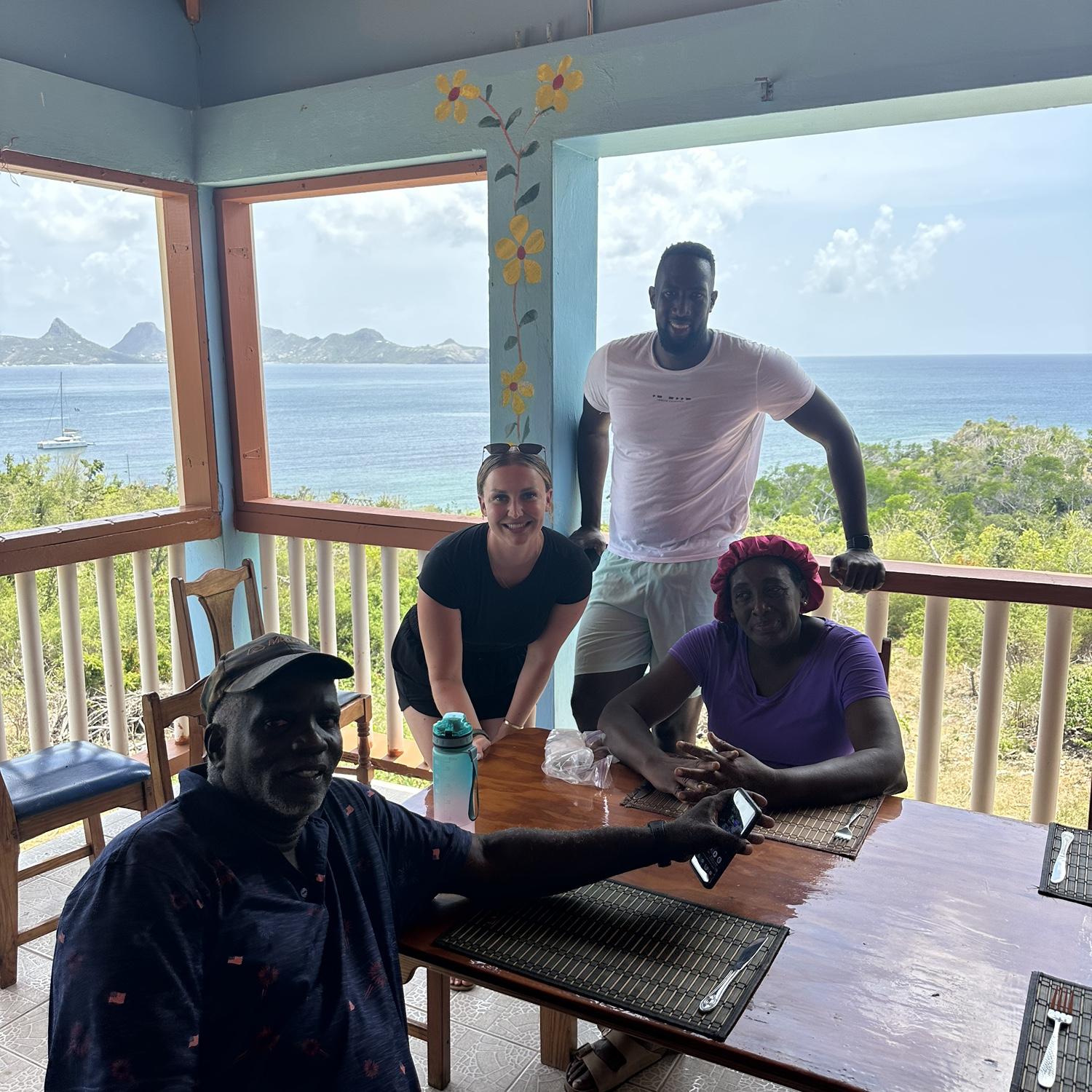 Camille, Consolo and Mr. and Mrs. Adams in Mayreau in Saint Vincent and the Grenadines