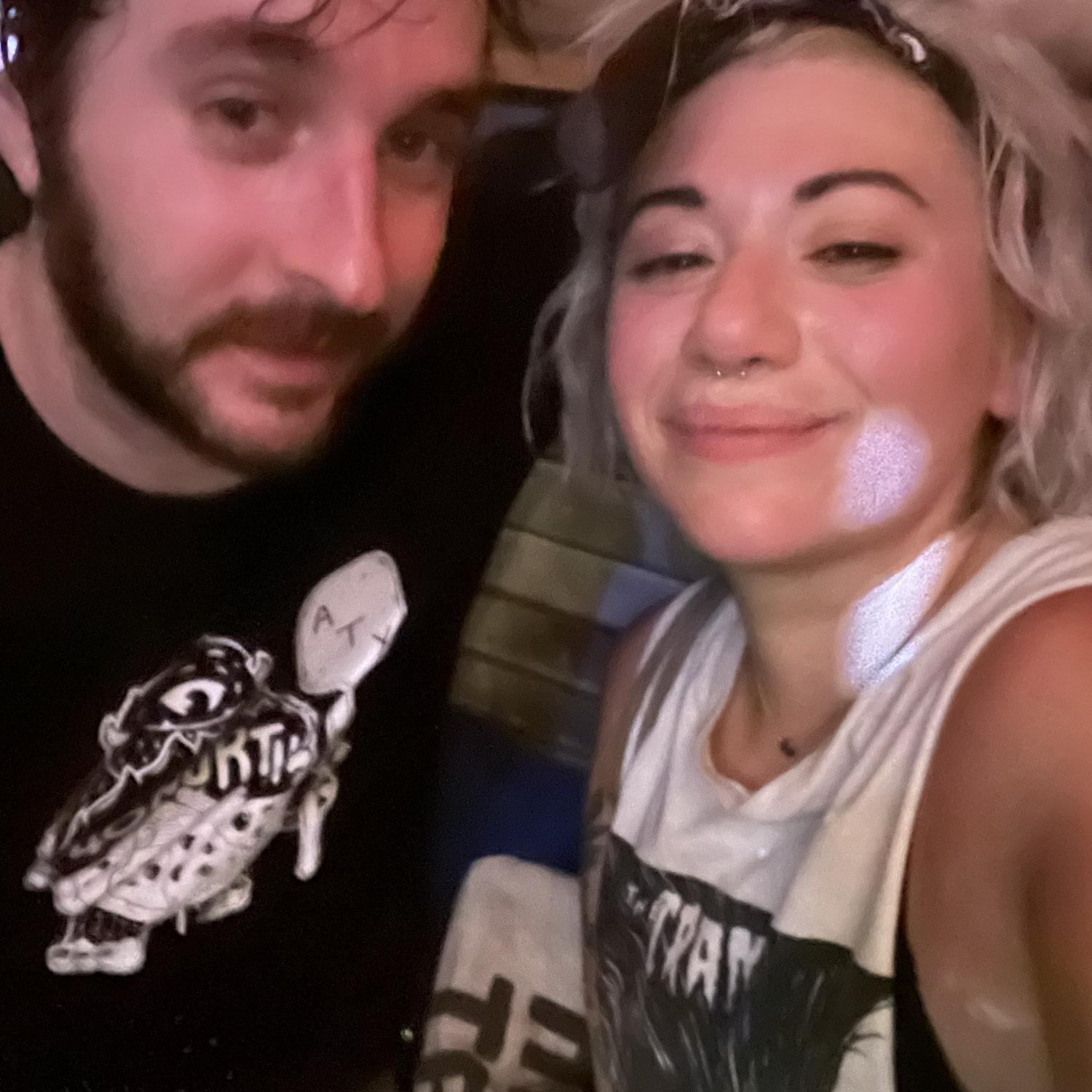 Post mosh-pit at Hotel Vegas in Austen. This was the first of many OSees shows together & it was a blast!