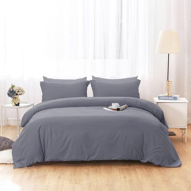 Duvet Covers Queen Size - Ultra Soft and Breathable Bedding Comforter Cover Set Washed Microfiber 3 Pieces with Zipper Closure Duvet Cover and 2 Pillow Shams (Navy)
