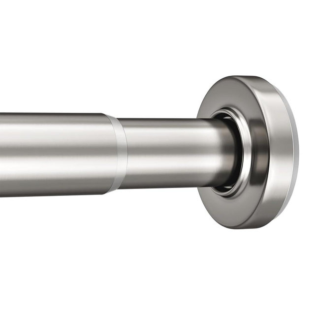 AmazerBath Nickel Spring Tension Shower Curtain Rod 31-75 Inches, 1 Inch Diameter Heavy Duty Tension Rod Rust Proof Bathroom Curtain Rod, Adjustable No Drill Easy Segmented Installation