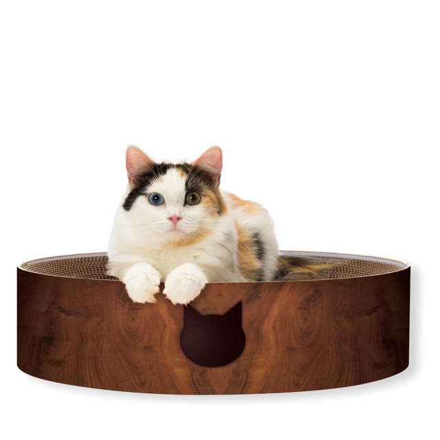 Necoichi Cozy Cat Scratcher Bowl Toy, Dark Cherry, X-Large