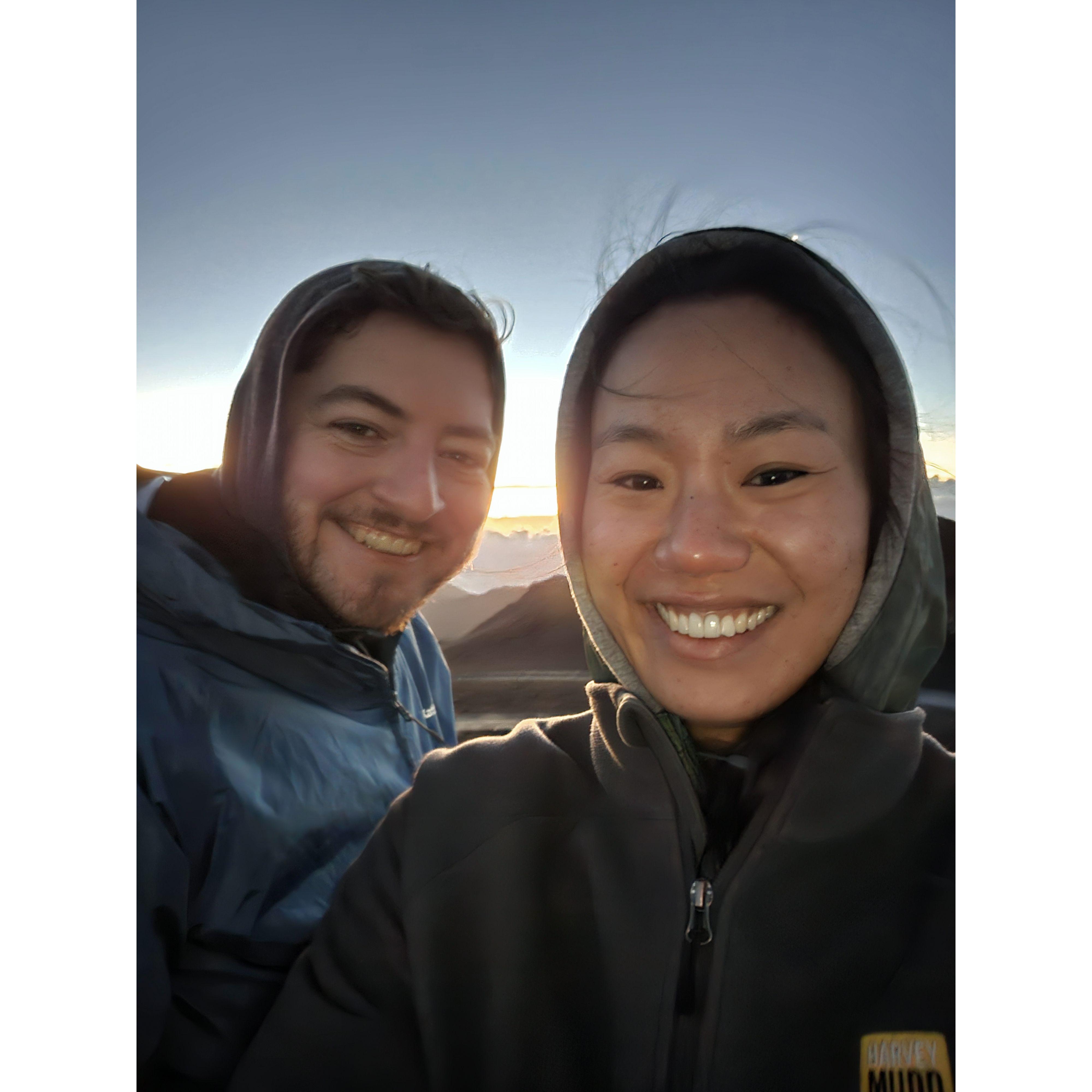 Freezing at Sunrise on top of Haleakala