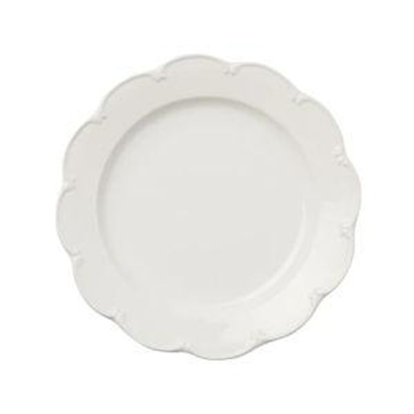 Set of 4 Olivia Scalloped Crockery, White Dinner