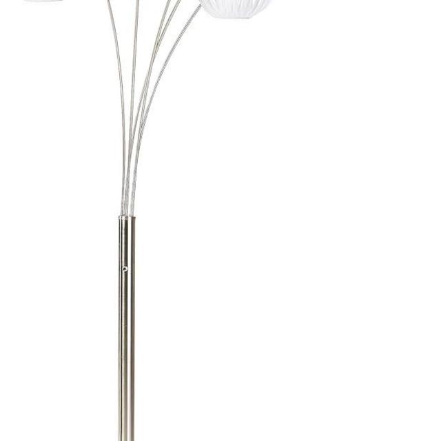 Lite Source LS-8872PS/WHT Deion 5-Lite Arch Lamp, Polished Steel with White Shade