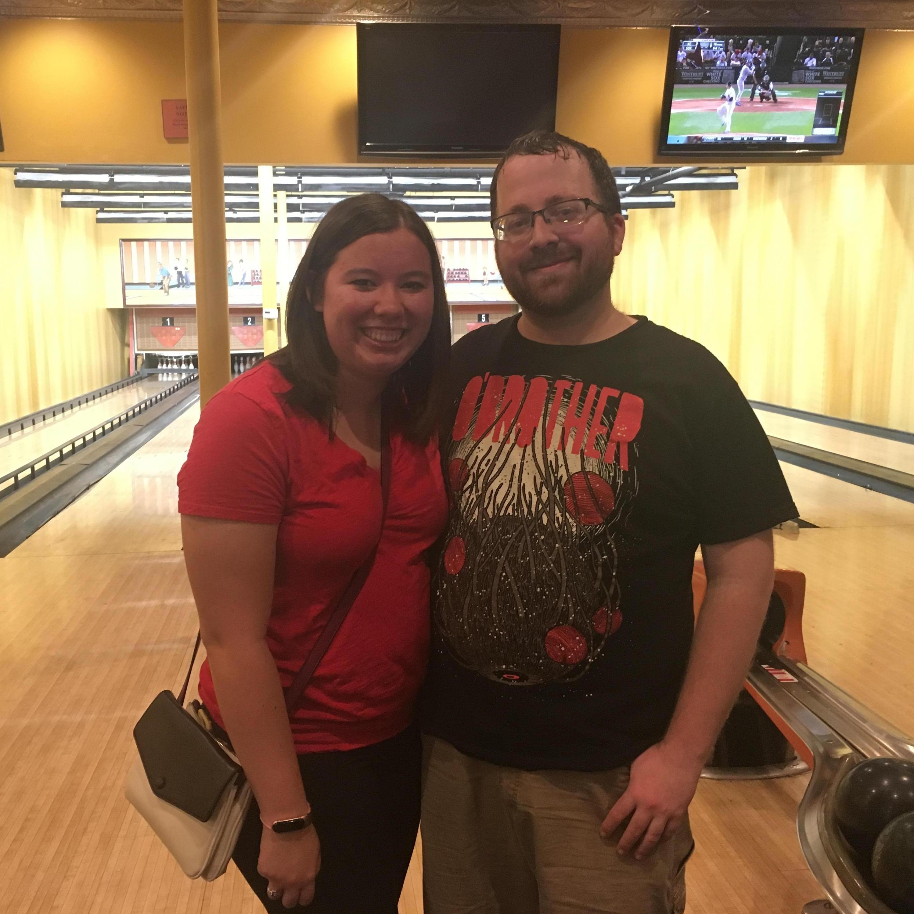 First time bowling! One of the biggest things we bonded over on our first date was bowling, this was nearly a year later.
