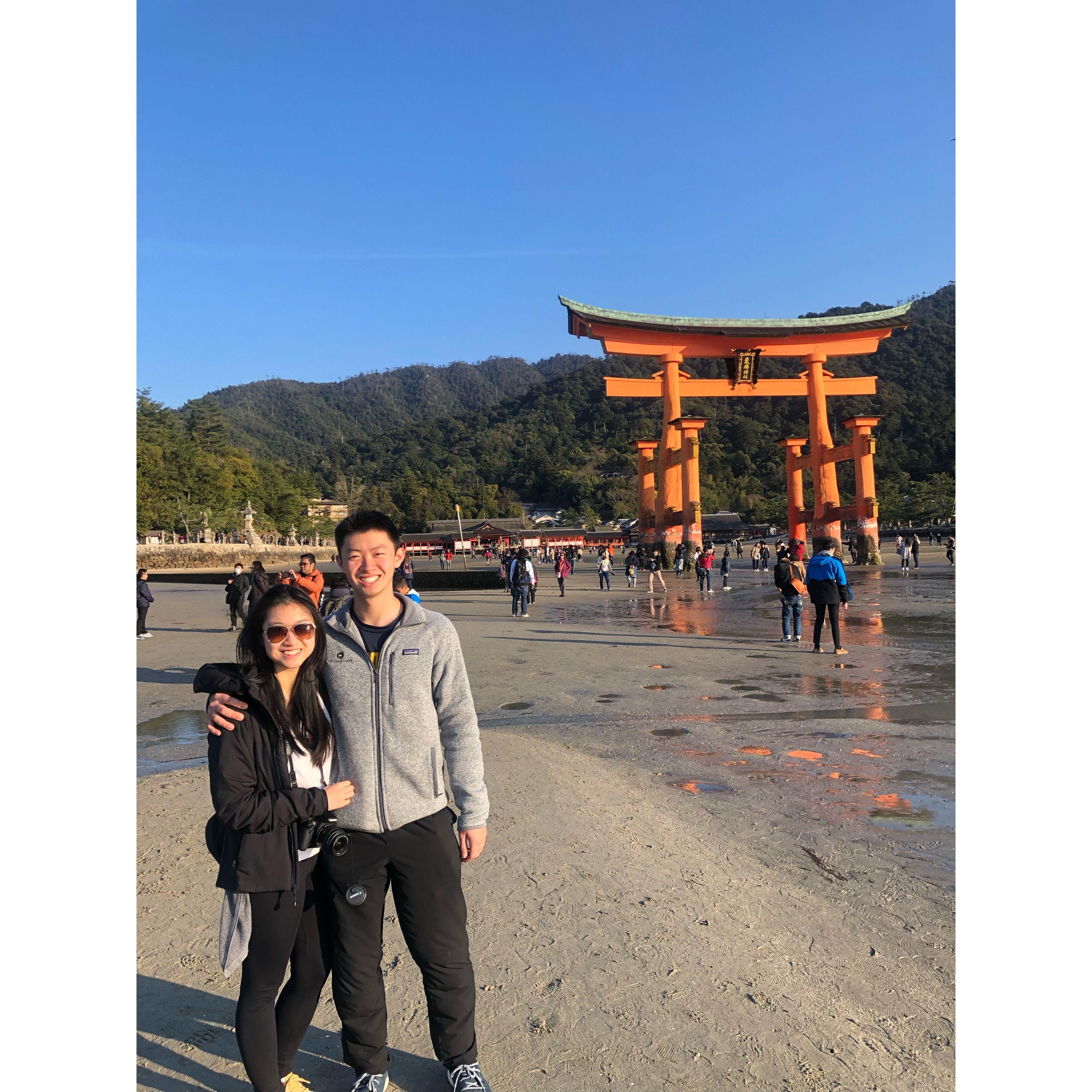 March 2019, Miyajima - We took the chance while the tides were low to snap a pic with Itsukushima Shrine.