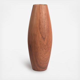 Hand-Painted Ceramic Faux Oak Grain Vase