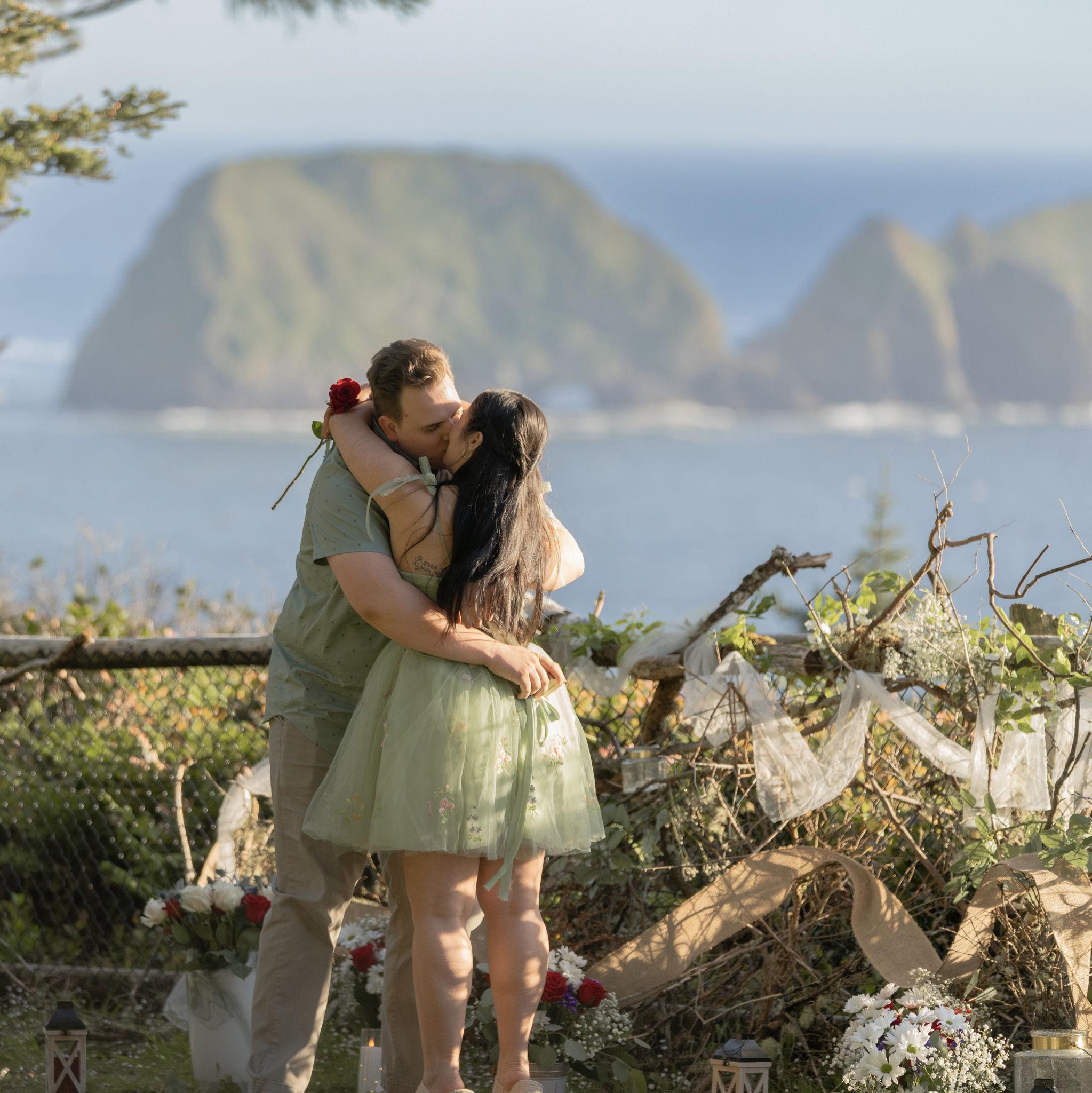 Right after he popped the question!