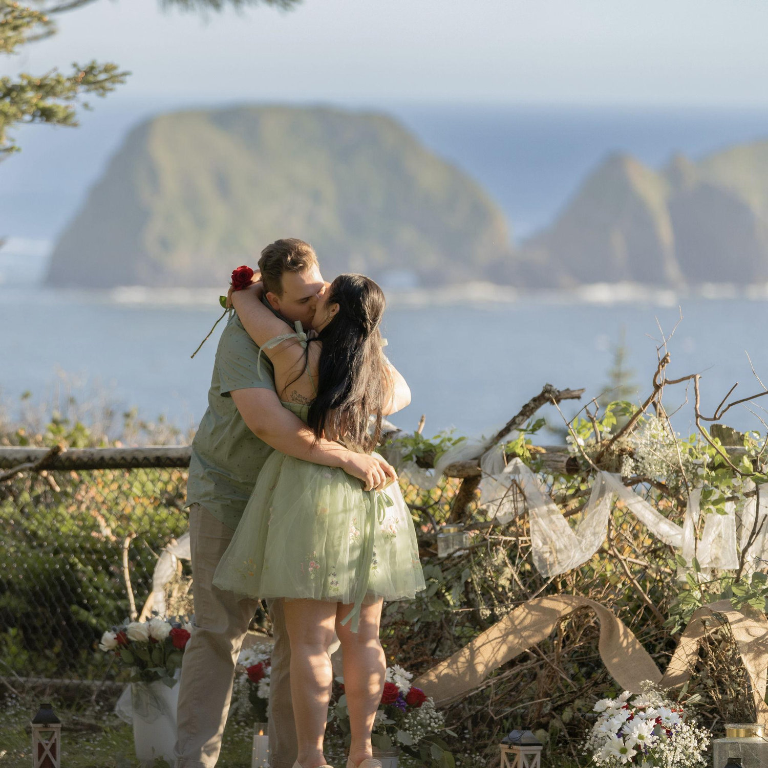 Right after he popped the question!