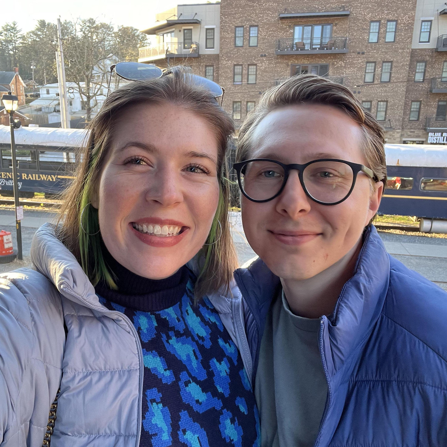 Exploring the town of Blue Ridge, GA. This was our first trip together!