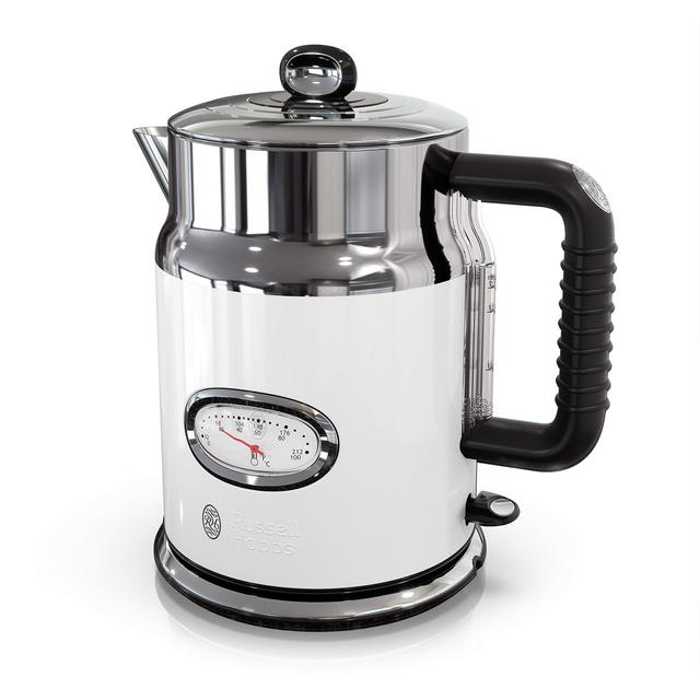 Russell Hobbs KE5550WTR Retro Style 1.7L Electric Kettle, White