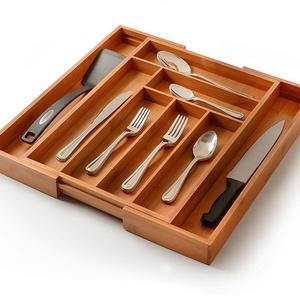 Utensil Drawer Organizer, Bamboo Silverware Organizer Expandable Kitchen Drawer Organizer Cutlery Tray. By: Bambüsi