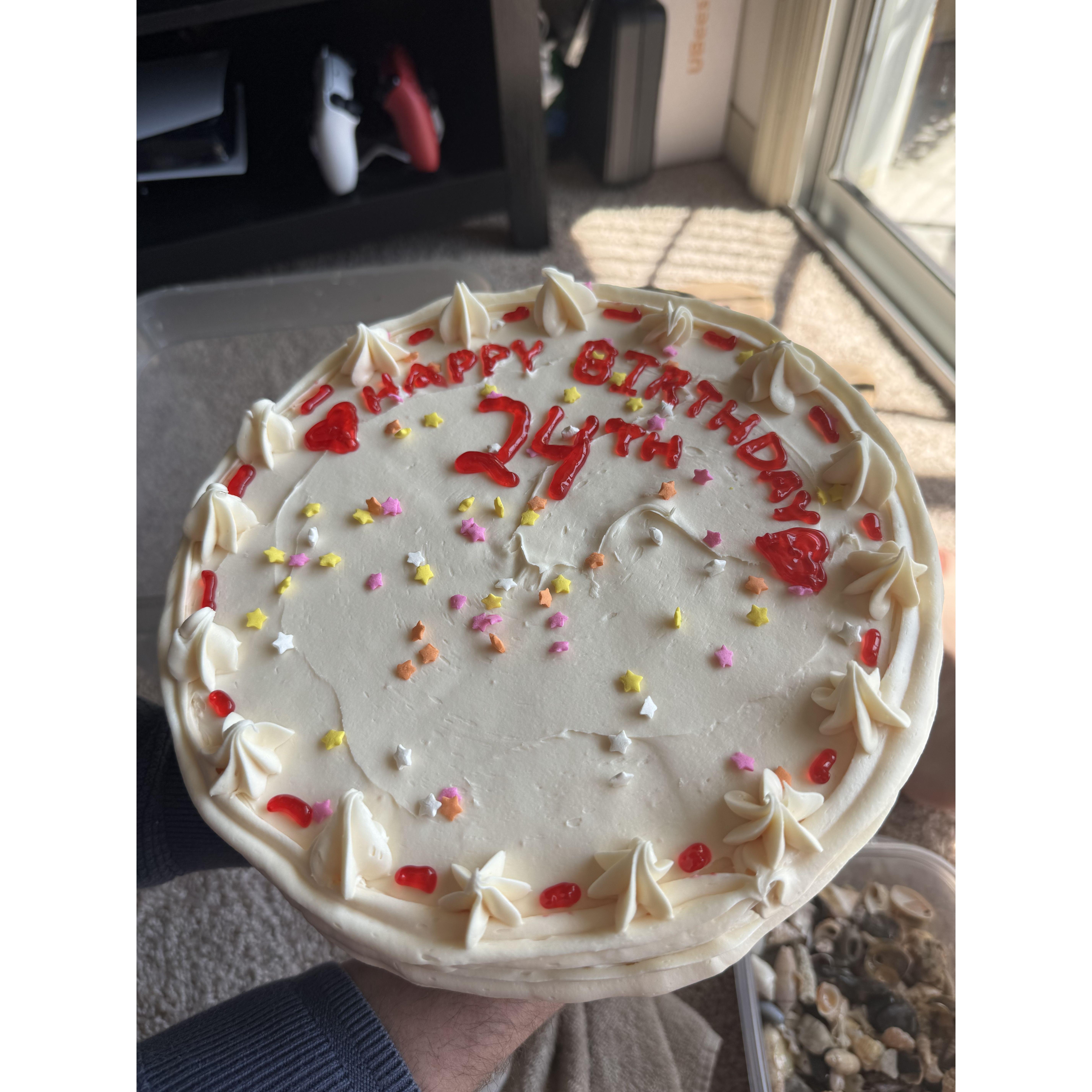 Birthday cake Clark baked for Dani