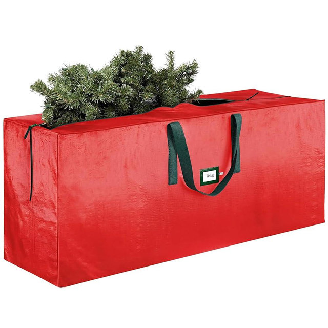 Heavy Duty Christmas Tree Storage Bag 9 Ft - Christmas Tree Bag Red - Tree Bags For Storage - Xmas Tree Storage Bag Holds 9 Ft Christmas Tree Bag For All Year Round Christmas Storage