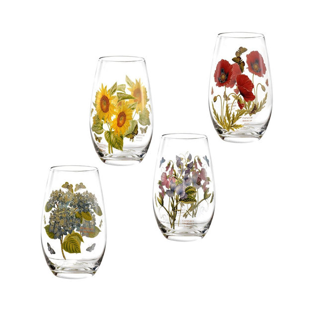 Portmeirion Botanic Garden Set/4 Stemless Wine Glasses