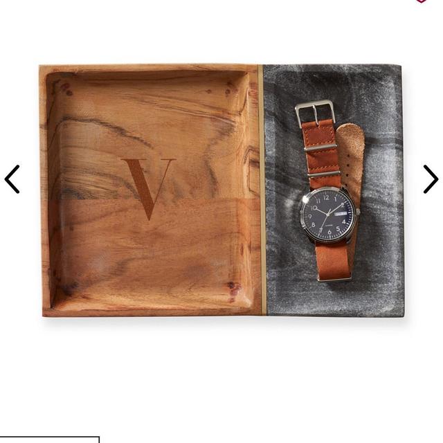 Wood and Marble Valet Tray