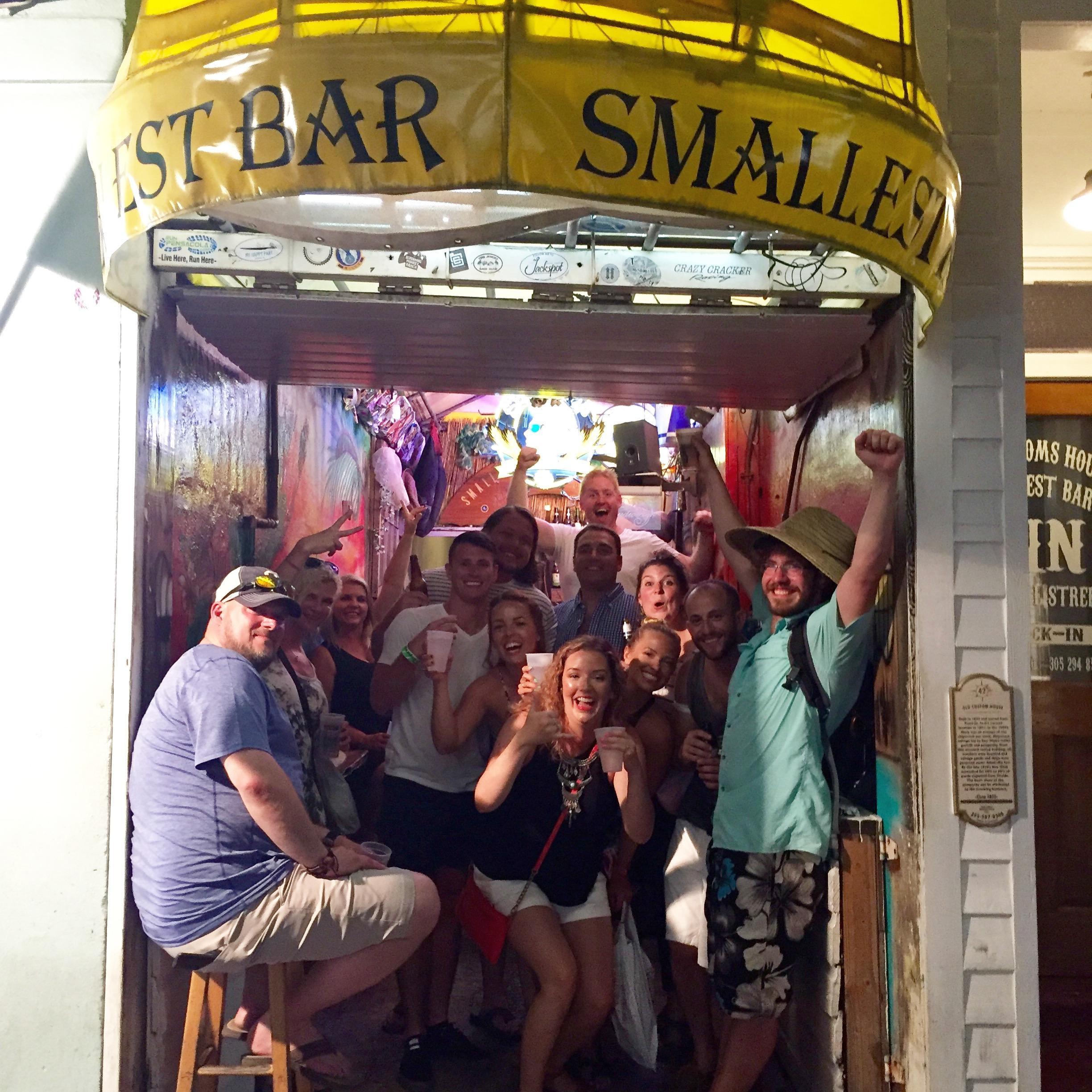 World's Smallest Bar in Key West, celebrating Laura and Brian's engagement