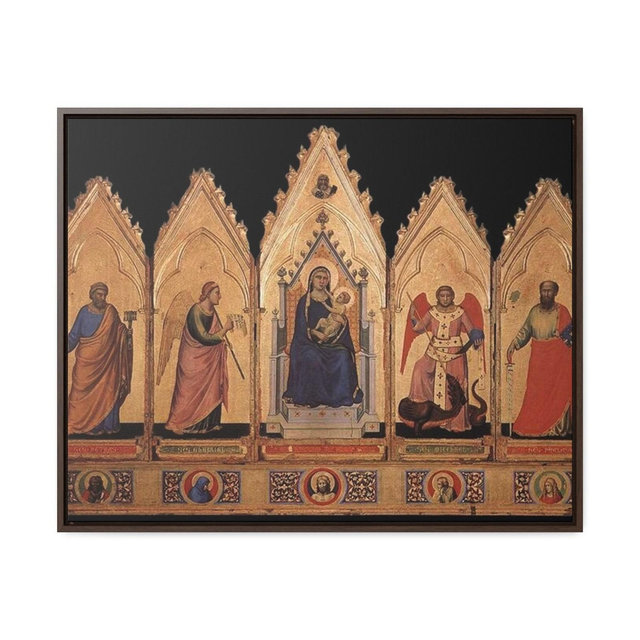 Classic Christian Home Décor - Polyptych - Giotto di Bondone - c.1330 -1335 - Premium Wrapped Farmed Canvas Print