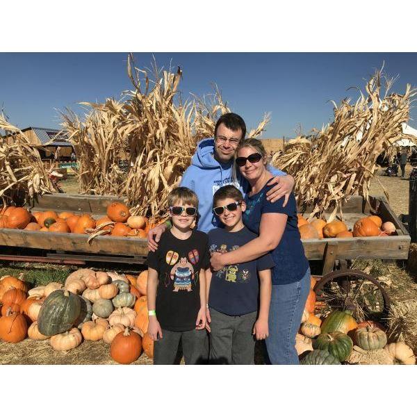 Our first family outing to the pumpkin patch, an annual tradition at our home.