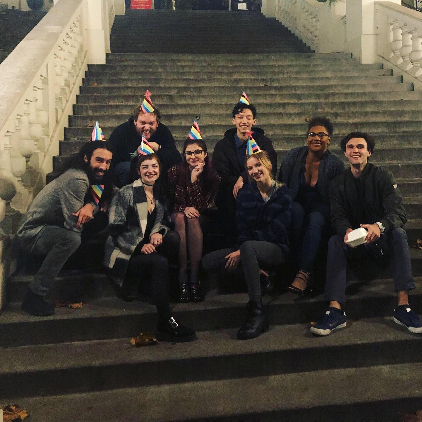 Ariel's 22nd birthday in downtown Tacoma! Look at all these lovely people gathered for a night of debauchery!
