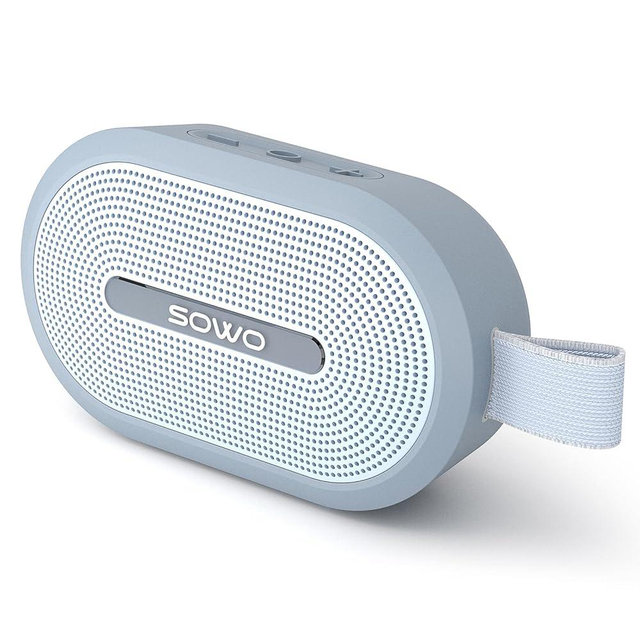 SOWO Wireless Portable Small Speaker, Ultra Magnetic Bluetooth Speaker for Golf Cart, Coverless IP67 Waterproof, 24 H Playtime, Pro Sound, Clip Hanging Design for Outdoor, Indoor - Blue