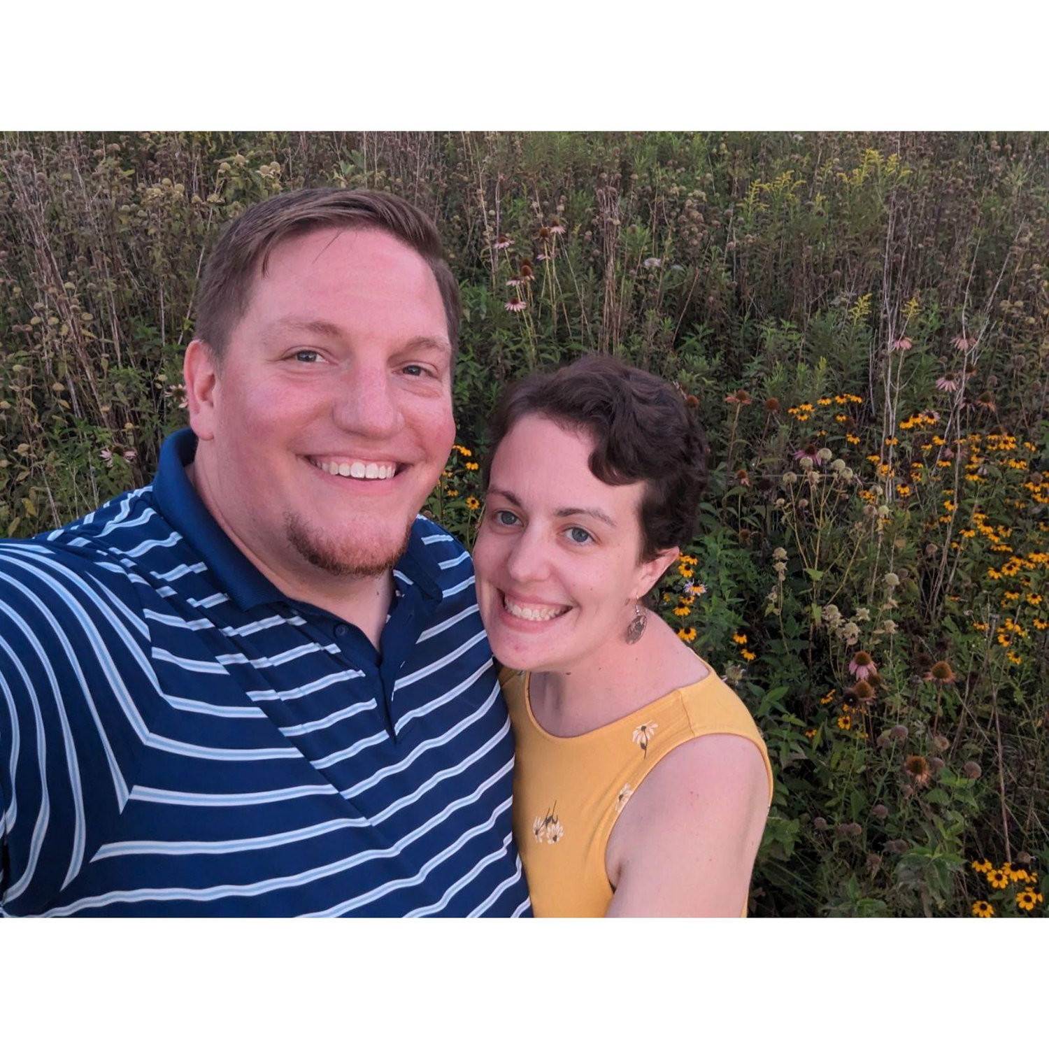 Our first picture together in the wildflower field behind Hannah's parents house.