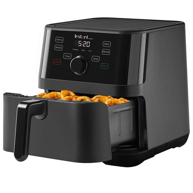 Instant Vortex 5.7QT Large Air Fryer Oven Combo (Free App With 90 Recipes), Customizable Smart Cooking Programs, Nonstick and Dishwasher-Safe Basket, Black