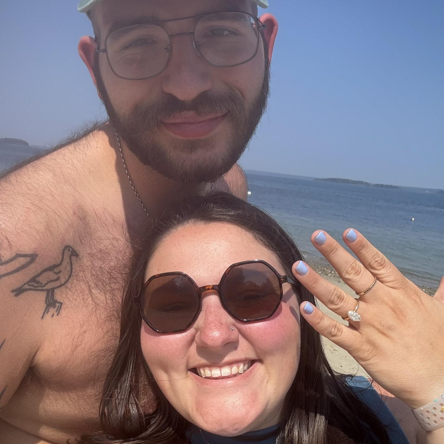 He proposed at Jenk’s landing on Chebeague Island in Maine.
