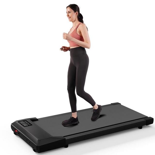 DeerRun 2024 Upgrade Walking Pad, Smart Under Desk Treadmill for Home Office, No-Assembly Treadmills with APP and Remote Control, LED Display, 2.5 HP Quiet Walking Jogging Machine, 300 lbs Capacity