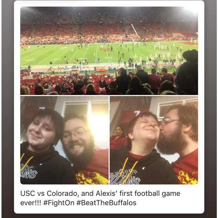 USC vs Colorado, 2018. She ended up being a very good luck charm! We won handily over a strong (and ranked!) Buffaloes team!