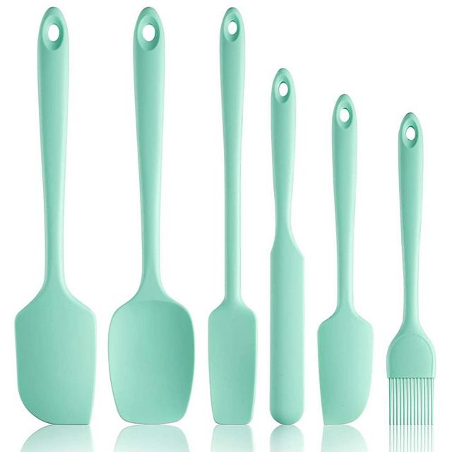 REEVOO Silicone Spatula Set, 480ºF High Heat Resistant Silicone Spatulas BPA-Free, Professional for Nonstick Cookware, Special for Cooking, Baking, Mixing, Dishwasher Safe, Aqua Sky