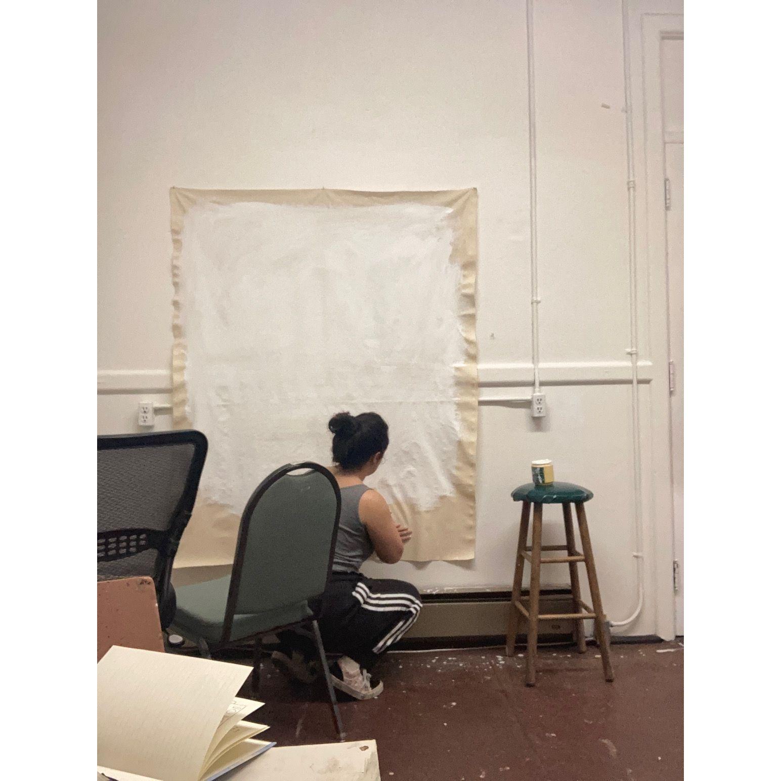 Finishing the gesso layer for what was to become Big Hope