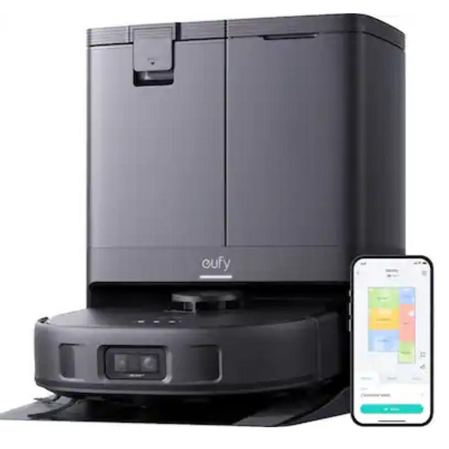 eufy - X10 Pro Omni Wi-Fi Connected Robot Vacuum & Mop with Self Washing and Self Drying Auto Empty Station - Black