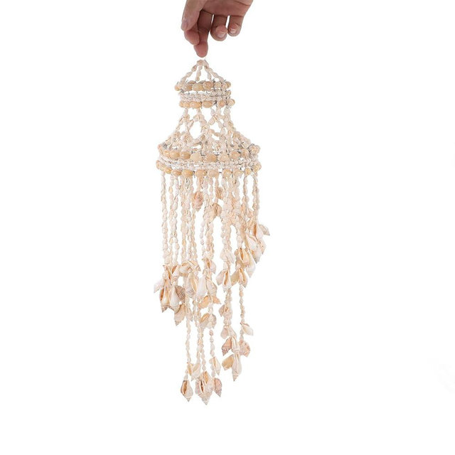 Kisangel 1Pc Shell Wind Chime Hanging Conch Chime Creative Natural Pendant for Home Decor,Random Shape (White)