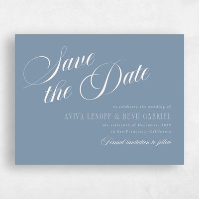 Storm Blue Wedding Save the Date - Lille Landscape
