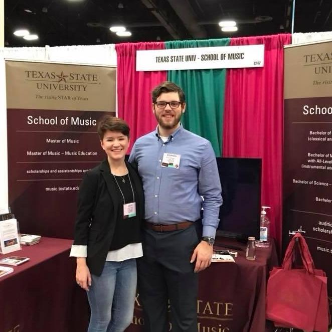 Julia & Stephen at TMEA in 2017 at the TXST Booth!
