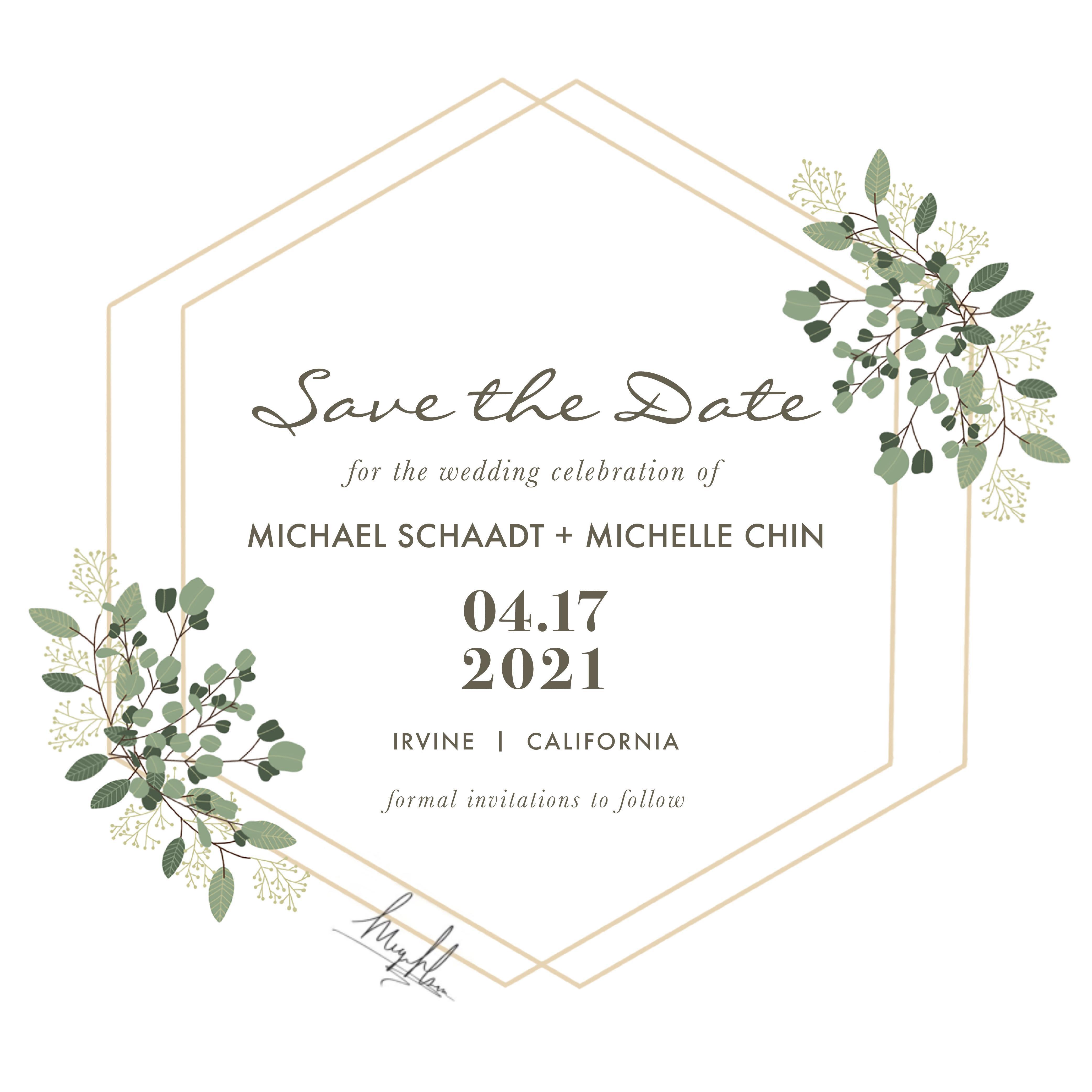 Thanks to Megan Hsu who created this beautiful background for our Save the Dates!!!  And our BIL, Kev, for his artistry with the verbiage.  We are so blessed by both of your creative minds <3