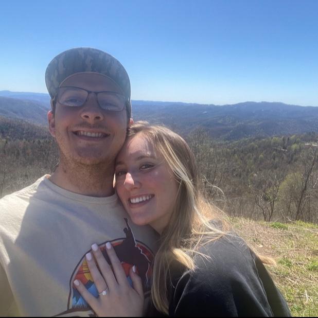 The morning of our engagement! Will had the ring in his pocket the whole weekend but decided to propose right as we were leaving