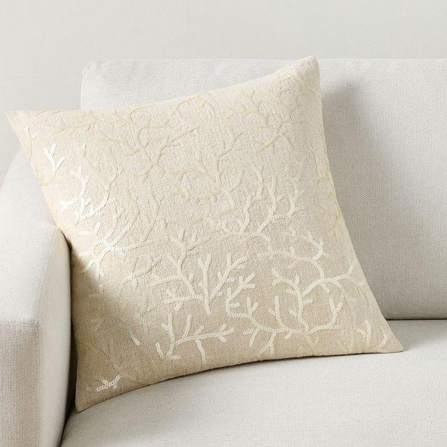 Oceana Sequin Coral Pillow Cover, 20" x 20", Dune Multi