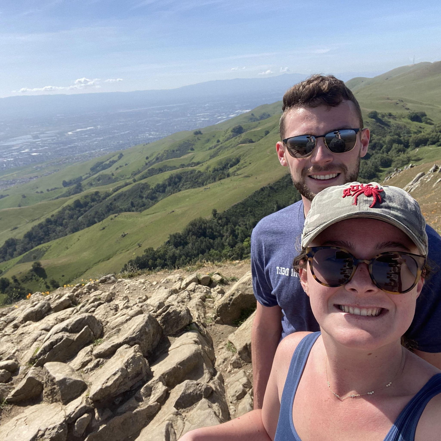 During spring quarter of senior year, we both had Thursdays off. We loved getting outside and taking advantage of the scenery all around Santa Clara. Here we are hiking Mission Peak!
