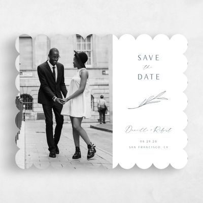 White Scalloped Wedding Save the Date - Avila Photo