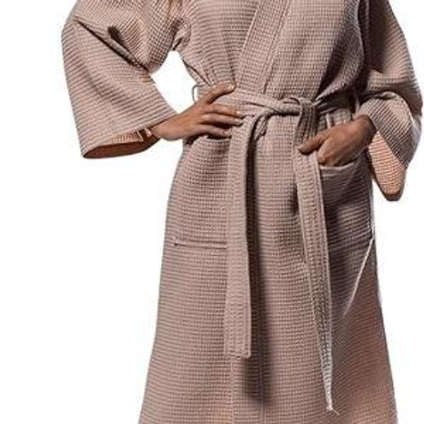 Turquaz Lightweight Full-Length Waffle Bathrobe - Unisex